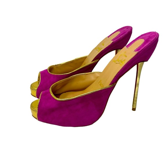Christian Louboutin Elisabeth Suede Fuchsia - 39 Size 8.5 | 5.5” Heels New - Picture 6 of 6